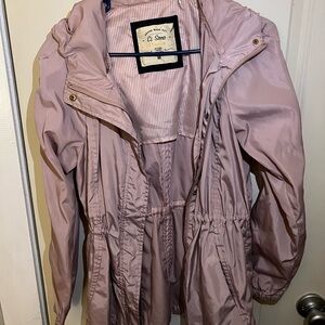 Ci Sono Pink Utility Jacket with Hood and Drawstring Waist